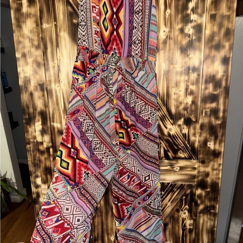 Colorful Geometric Patterned jumpsuit strapless - Picture 2 of 2